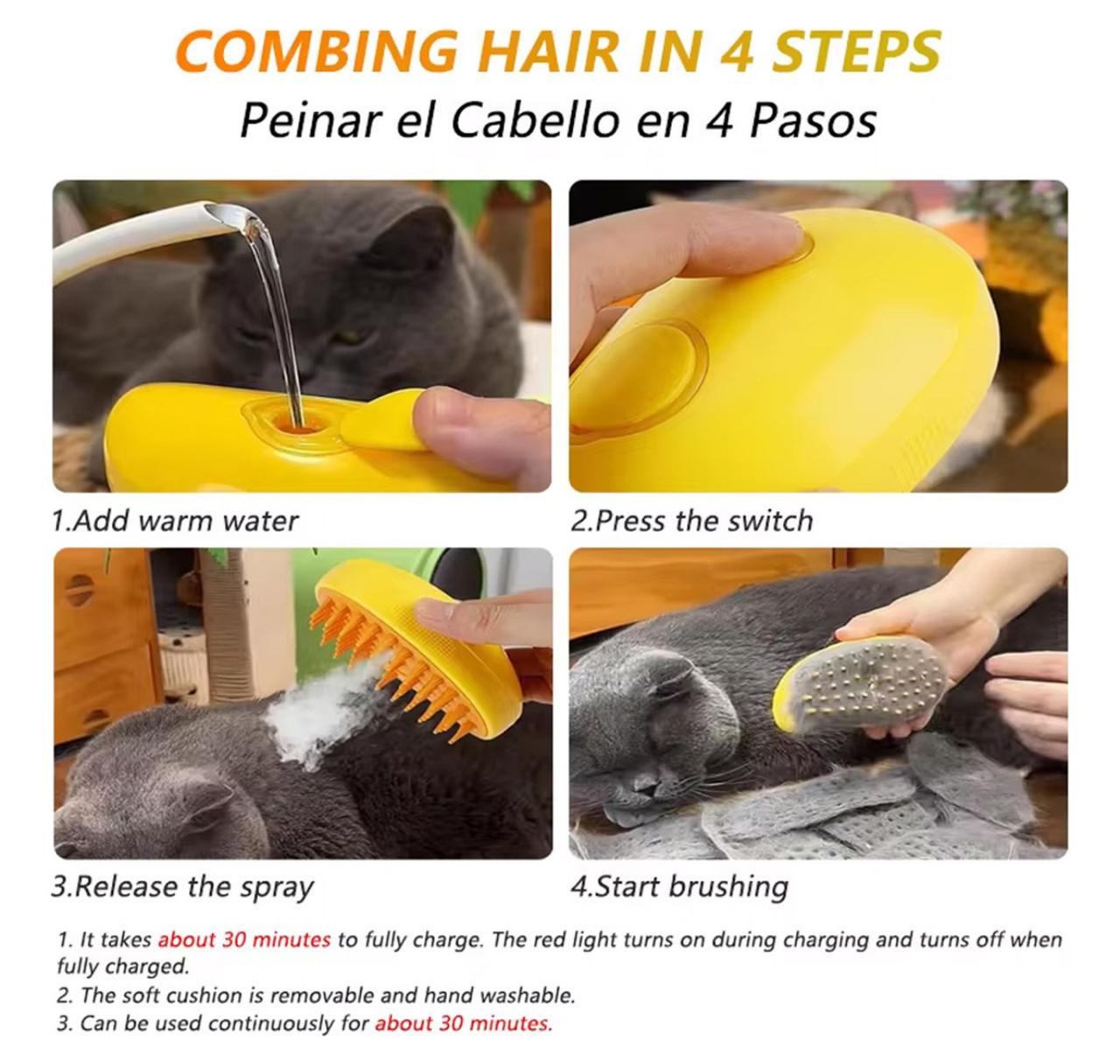 CEPILLO A VAPOR PARA MASCOTAS